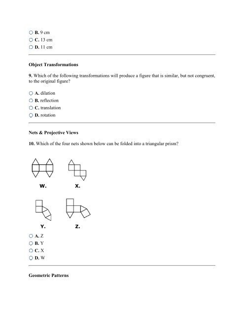 Geometry & Spatial Sense â Practice Problems