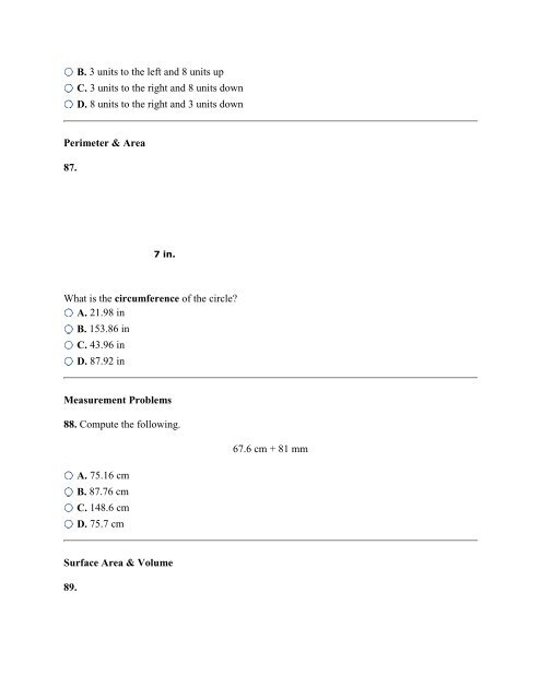 Geometry & Spatial Sense â Practice Problems