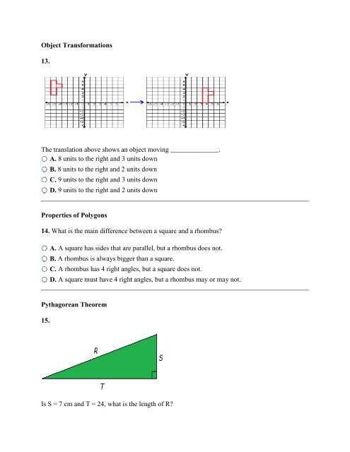 Geometry & Spatial Sense â Practice Problems