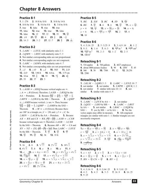 Chapter 8 Answers (continued)