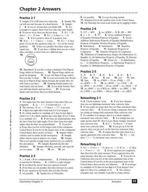 Chapter 2 Answers (continued) - River Dell Regional School District