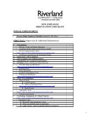 check list and orientation process - Riverland Community College