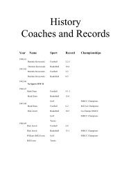 History Coaches and Records - Riverland Community College
