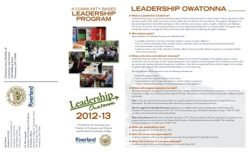 LEADERSHIP OWATONNA - Riverland Community College