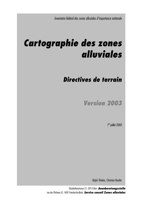 Cartographie des zones alluviales