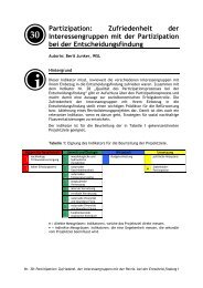 Zufriedenheit der Interessengruppen mit der Partizipation bei der ...