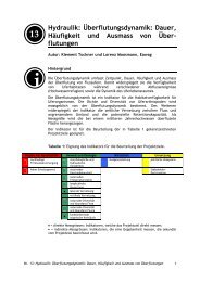 Hydraulik: Ãberflutungsdynamik: Dauer, HÃ¤ufigkeit und Ausmass ...