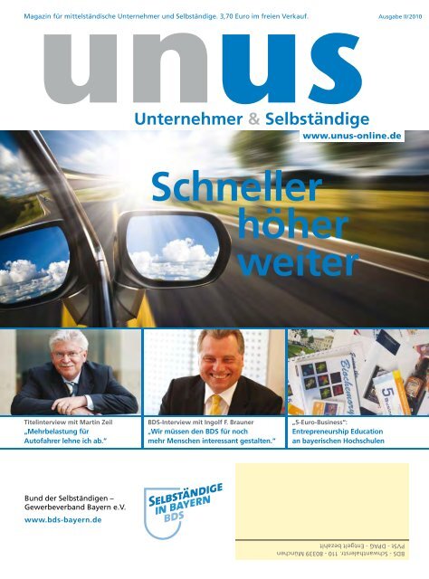 UNUS Ausgabe 02 / 2010 - Bund der Selbständigen in Bayern