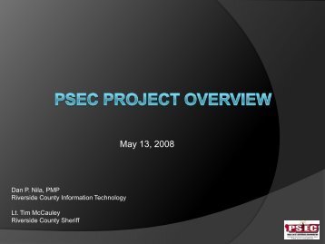 PSEC is the Public Safety Enterprise Communication Project and ...