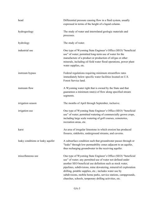 Wyoming Framework Water Plan - Living Rivers Home Page