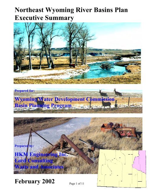 Wyoming Framework Water Plan - Living Rivers Home Page