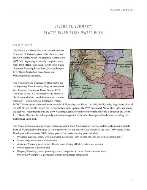 Wyoming Framework Water Plan - Living Rivers Home Page