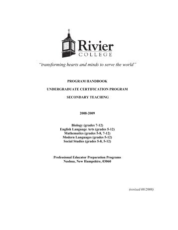 Table of Contents - Rivier University