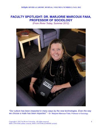 faculty spotlight: dr. marjorie marcoux faiia ... - Rivier University