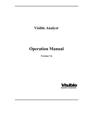 Visible Analyst User's Manual