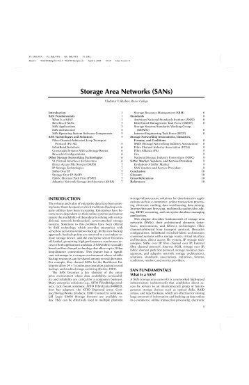 Storage Area Networks (SANs) - ResearchGate