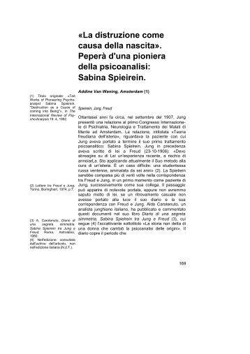 La distruzione come causa della nascitaÂ». - Rivista di Psicologia ...