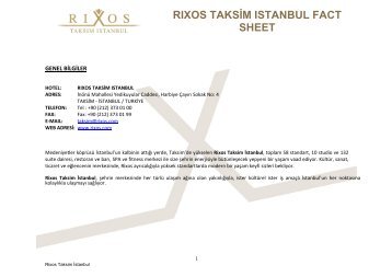 rıxos taksım ıstanbul - tr - Rixos Hotel