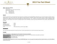 2013 Yaz Fact Sheet - Rixos Hotel