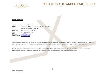 rıxos pera ıstanbul - tr - Rixos Hotel