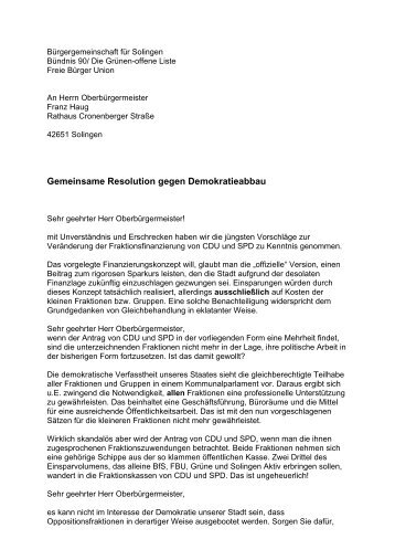 Download der Resolution - BfS Solingen