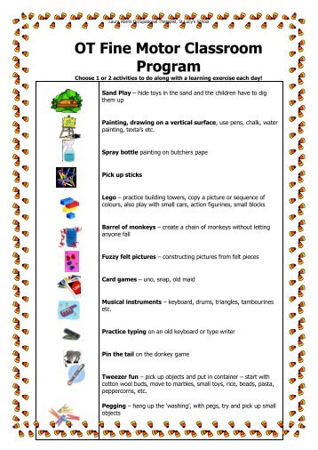 OT Fine Motor Classroom Program - Mona Vale Kindergarten