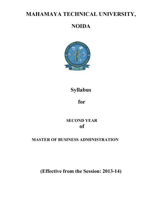 MBA Syllabus III & IV Semester 2013-14