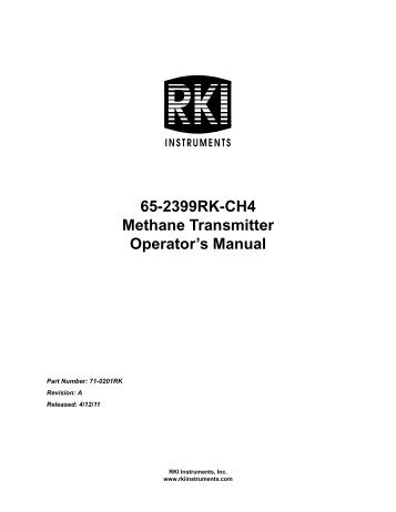 65-2399RK-CH4 - RKI Instruments