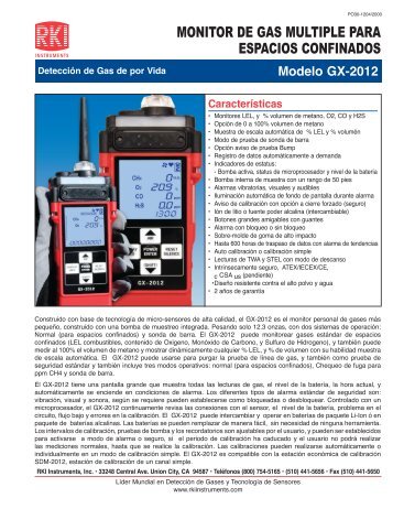 monitor de gas multiple para espacios confinados - RKI Instruments