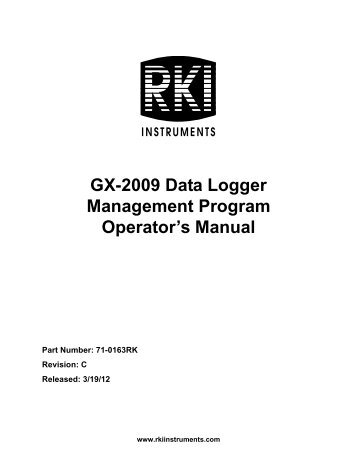 GX-2009 Datalogging Manual - RKI Instruments