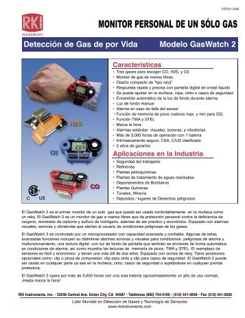GasWatch 2 Spanish language - RKI Instruments
