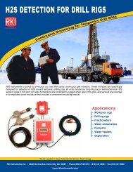 H2S DETECTION FOR DRILL RIGS - RKI Instruments