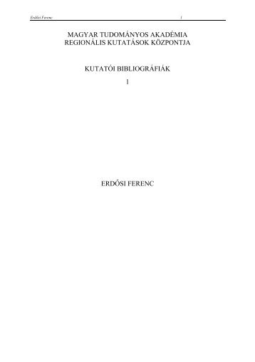 PDF (277 K) - MTA RegionÃ¡lis KutatÃ¡sok KÃ¶zpontja