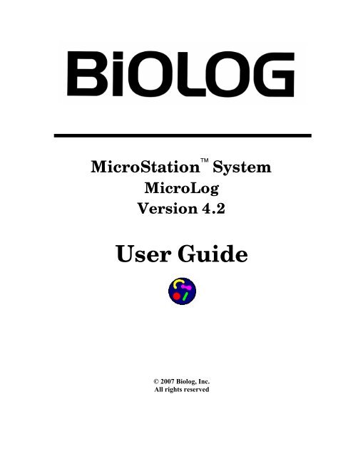 MicroStation System, MicroLog Version 4.2 - DTU Systems Biology ...