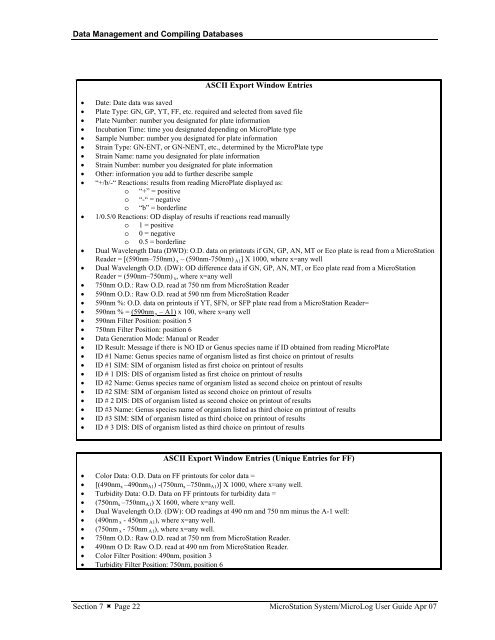 MicroStation System, MicroLog Version 4.2 - DTU Systems Biology ...