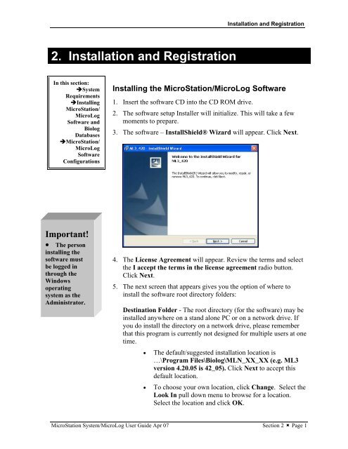 MicroStation System, MicroLog Version 4.2 - DTU Systems Biology ...