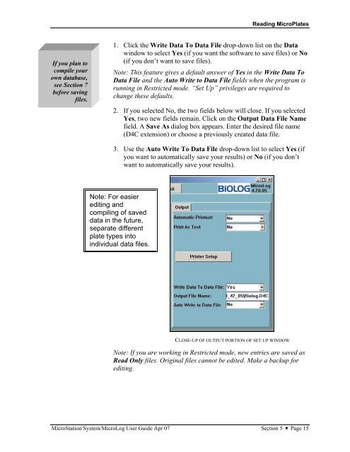 MicroStation System, MicroLog Version 4.2 - DTU Systems Biology ...