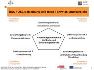 BSC / OSZ Bekleidung und Mode / Entwicklungsbereiche
