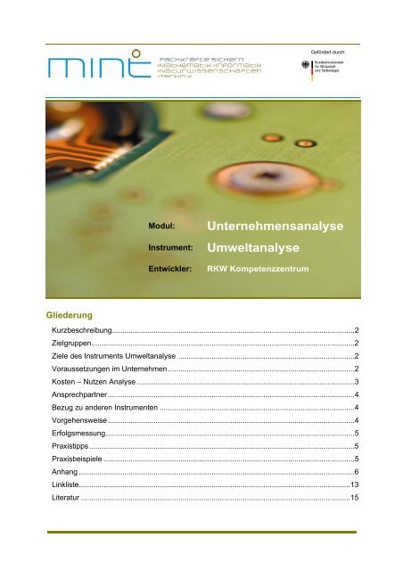 Unternehmensanalyse Umweltanalyse - RKW