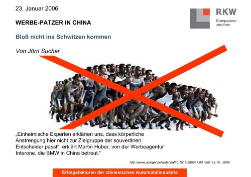 Erfolgsfaktoren der chinesischen Automobilindustrie - RKW