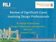 Review of Significant Cases Involving Design Professionals