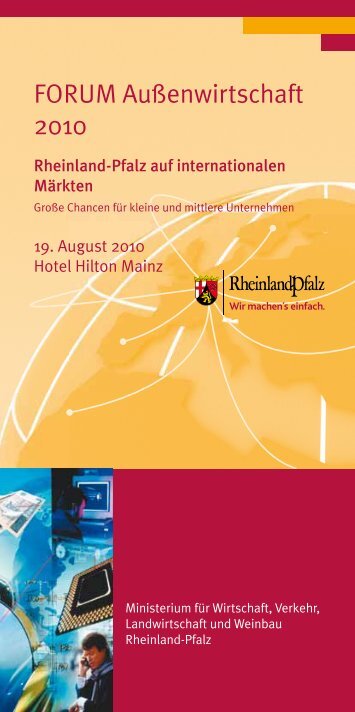 FORUM AuÃenwirtschaft 2010 - Rheinland Pfalz Bank