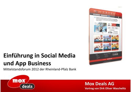 EinfÃ¼hrung in Social Media und App Business - Rheinland Pfalz Bank