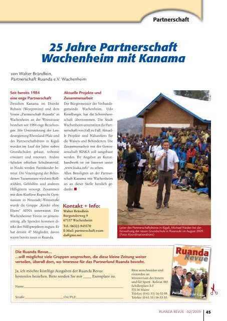 Ruanda Revue 02/2009 - Partnerschaft Ruanda