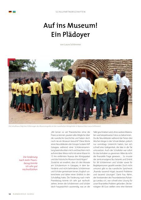 Jugend - Partnerschaft Ruanda