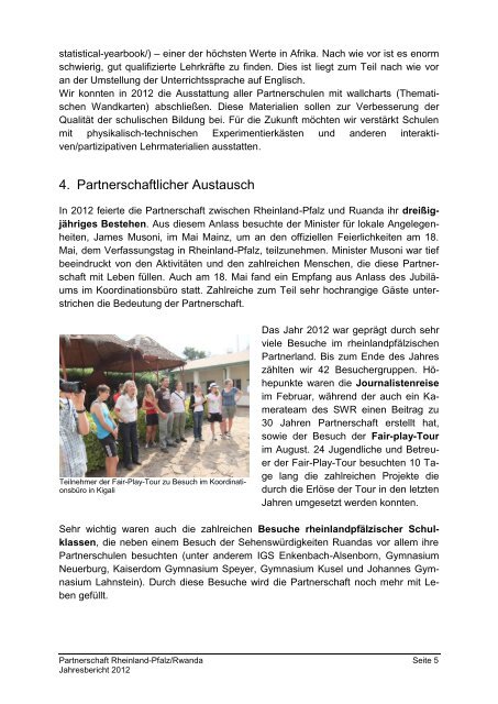 Jahresbericht 2011 - Partnerschaft Ruanda