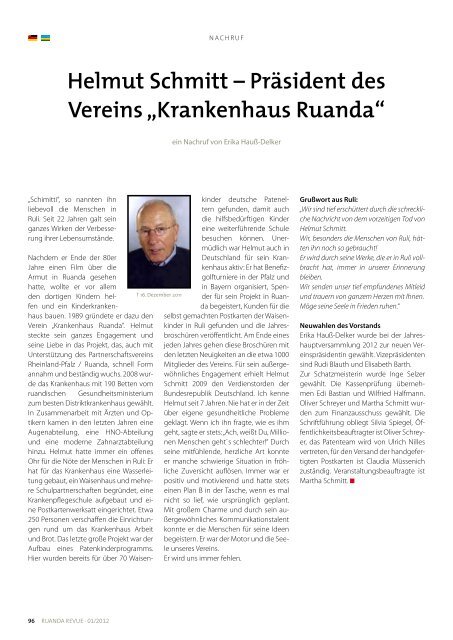 30 Jahre Partnerschaft auf AugenhÃ¶he - Partnerschaft Ruanda