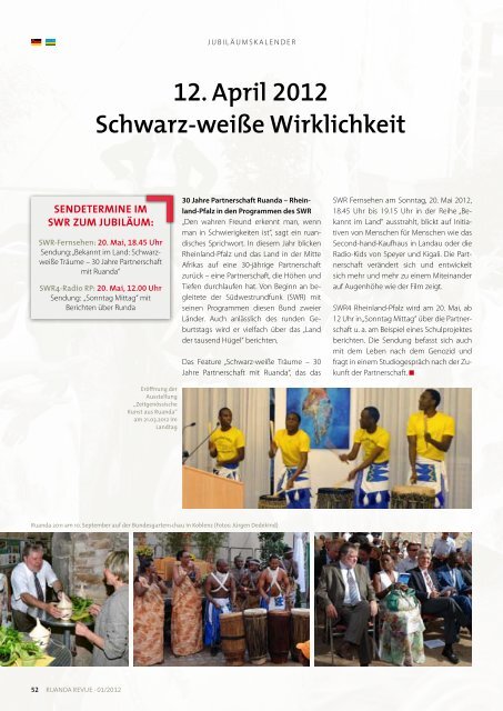 30 Jahre Partnerschaft auf AugenhÃ¶he - Partnerschaft Ruanda