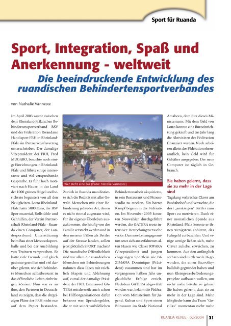 Ausgabe 2/2004 - Partnerschaft Ruanda