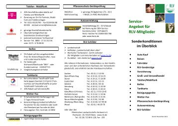 RLV-Flyer Sonderkonditionen 2011 - Rheinischer Landwirtschafts ...